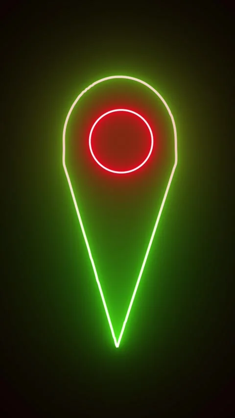 Map pin gps navigation technology interface app design vertical video. Neon.. Stock Footage 321627956