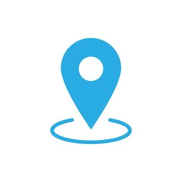 Map pin, gps pointer, blue vector icon Illustrazione stock