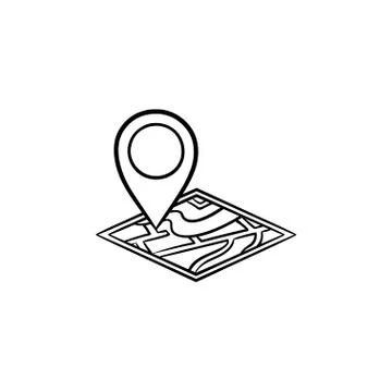 Map pin hand drawn outline doodle icon. Stock Illustration