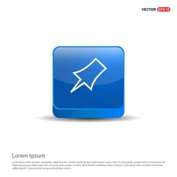 Map pin icon - 3d Blue Button Stock Illustration