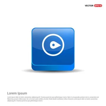 Map pin icon - 3d Blue Button Stockillustratie
