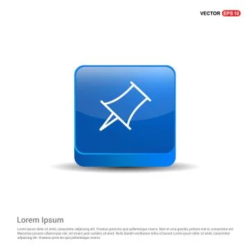 Map pin icon - 3d Blue Button 스톡 일러스트
