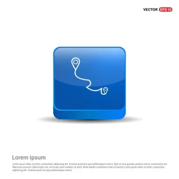 Map pin icon - 3d Blue Button Stockillustratie