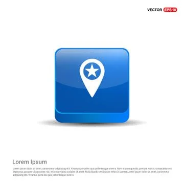Map Pin Icon - 3d Blue Button Stock Illustration
