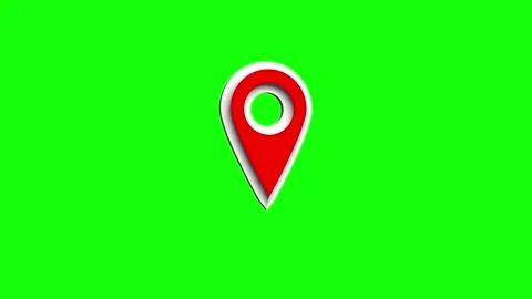 Map pin icon 3d looping animation on green screen Stock Footage 299814085