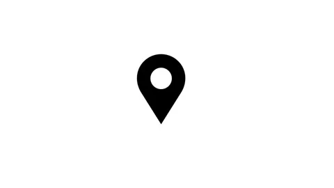 Map pin icon animated on white background for location navigation. Stock Footage 337081652