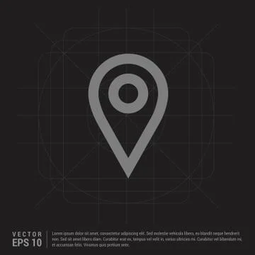 Map pin icon - Black Creative Background Stock Illustration