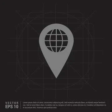 Map pin icon - Black Creative Background Stock Illustration