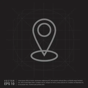 Map pin icon - Black Creative Background Stock Illustration