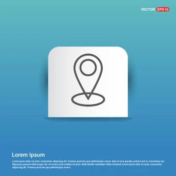 Map pin icon - Blue Sticker button Stock Illustration