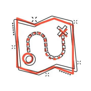 Map pin icon in comic style. GPS navigation cartoon vector illustration on wh イラスト素材