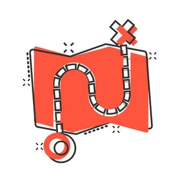 Map pin icon in comic style. GPS navigation cartoon vector illustration on wh Stock Illustration