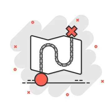 Map pin icon in comic style. GPS navigation cartoon vector illustration on wh Illustrazione stock