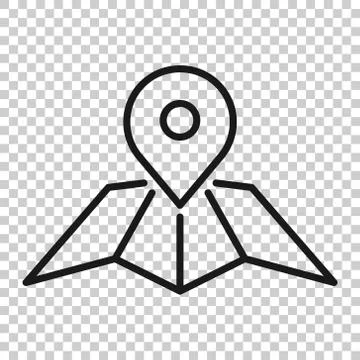 Map pin icon in flat style. gps navigation vector illustration on white isola Ilustração Stock