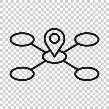 Map pin icon in flat style. Gps navigation vector illustration on white isola Stock Illustration