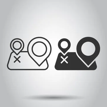 Map pin icon in flat style. gps navigation vector illustration on white isola Ilustração Stock