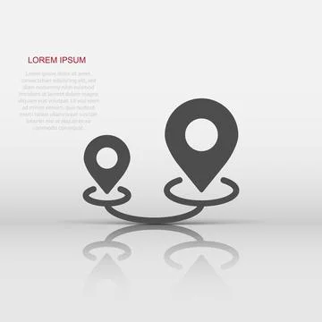 Map pin icon in flat style. gps navigation vector illustration on white iso.. Ilustração Stock