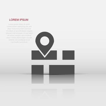 Map pin icon in flat style. gps navigation vector illustration on white iso.. Ilustração Stock