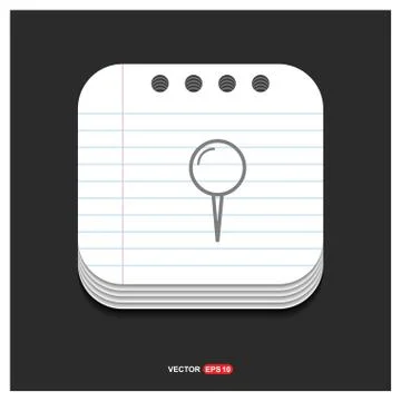 Map pin icon Gray icon on Notepad Style template Vector EPS 10 Free Icon イラスト素材