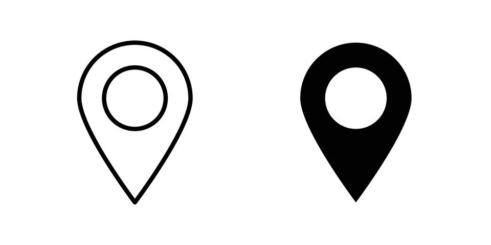 Map pin icon illustration. Pixel perfect vector graphics Stock Illustration
