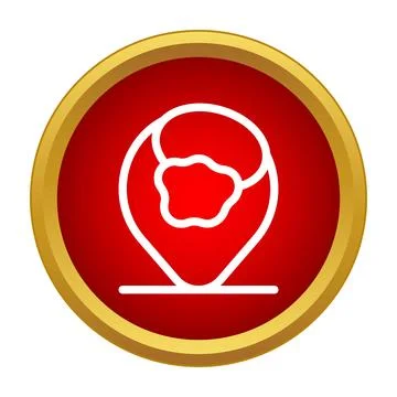 Map pin icon indicating global location or destination 库存插图