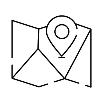 Map with pin icon indicating location destination Stock Illustration