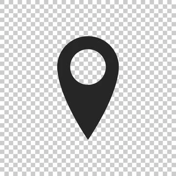 Map pin icon isolated on transparent background. Pointer symbol. Location sign 스톡 일러스트