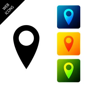 Map pin icon isolated on white background. Pointer symbol. Location sign Stock Illustration