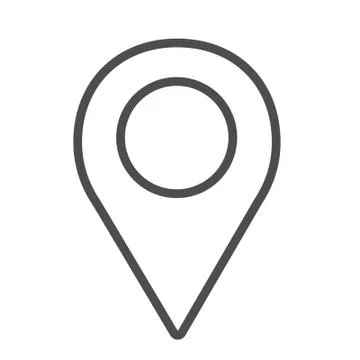 Map pin icon with line style Stock Illustration