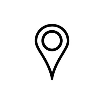Map pin icon, location marker, linear vector Stock Illustration