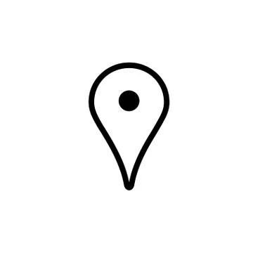 Map pin icon, location marker, linear vector Stock Illustration
