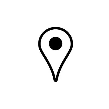 Map pin icon, location marker, outline vector Illustrazione stock
