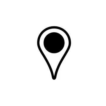 Map pin icon, location marker, outline vector Stock Illustration