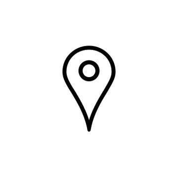 Map pin icon, location marker, linear vector Stock Illustration