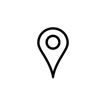 Map pin icon, location marker, outline vector Stock Illustration