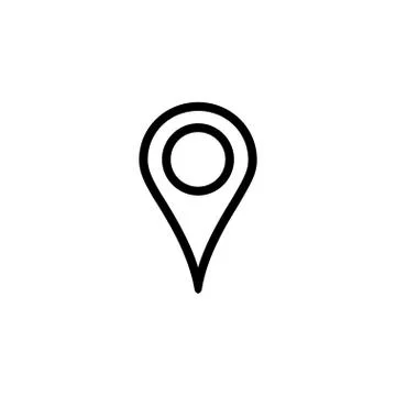 Map pin icon, location marker, linear vector Stock Illustration