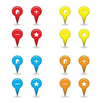 Map pin icon map pin icons with drop shadow ideal for satellite navigation... Stock Photos