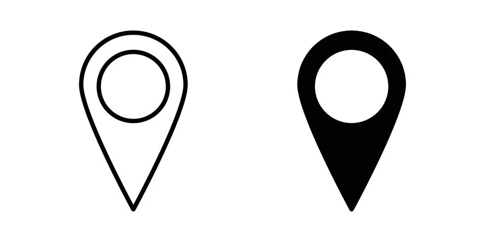 Map pin icon or illustration vector symbols Stockillustratie