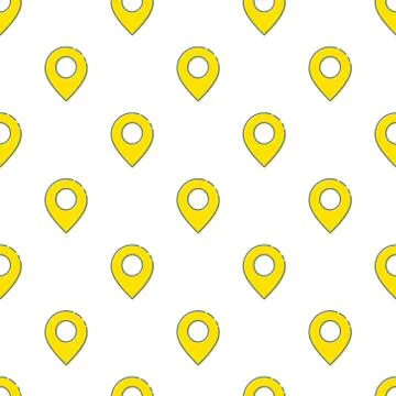 Map pin icon seamless pattern, isolated on white background. Vector illustration Stock Illustration