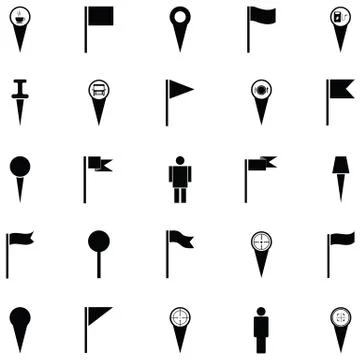 Map pin icon set Stock Illustration