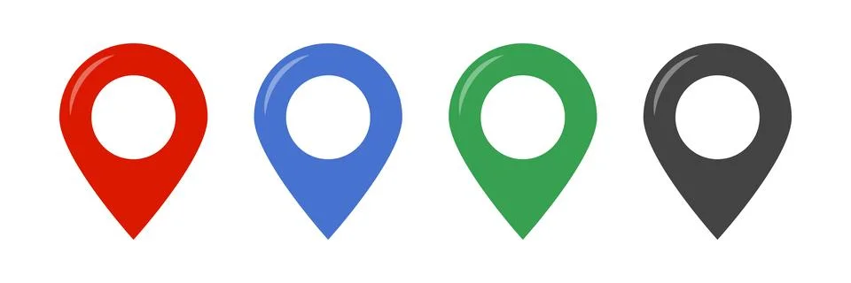 Map Pin Icon Set. Markers and map pointers. Vectors. Stock Illustration