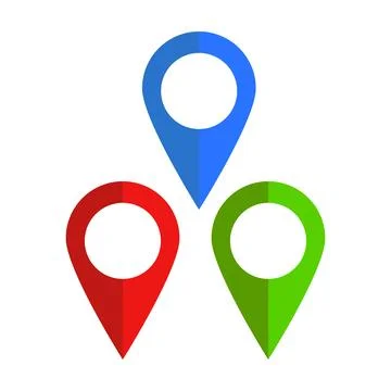 Map pin icon set. Pin of location. Vector. Stock Illustration