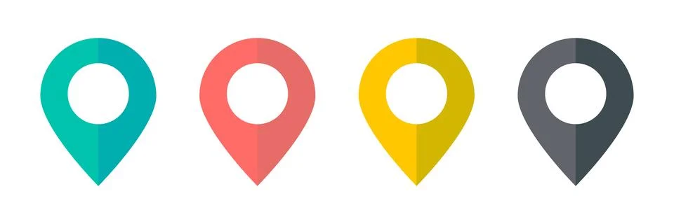 Map pin icon set. Vector. Stock Illustration