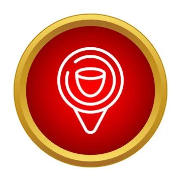 Map pin icon showing location for navigation app Stock Illustration