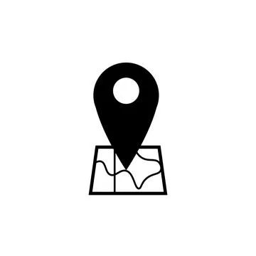 The map pin icon shows the location. Illustration