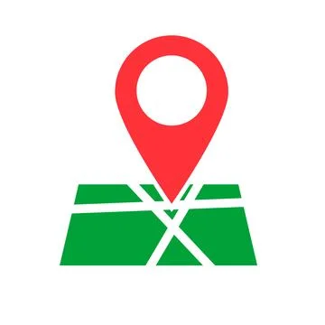Map pin icon stabbed on the map. Location. Vector. Stock Illustration