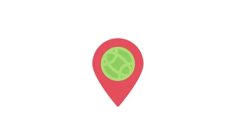 Map pin icon superimposed on a globe, symbolizing location and global navig.. Stock Footage 333909491