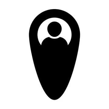 Map pin icon vector male user person profile avatar with location map marker  Illustrazione stock