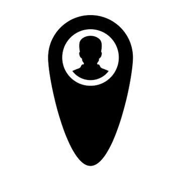 Map pin icon vector male user person profile avatar with location map marker  Stock Illustration
