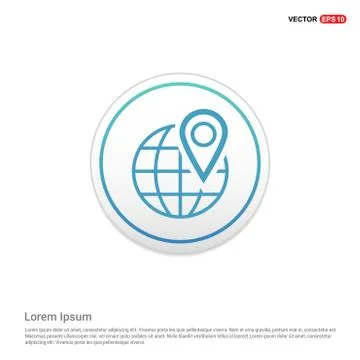 Map pin icon - white circle button Stock Illustration